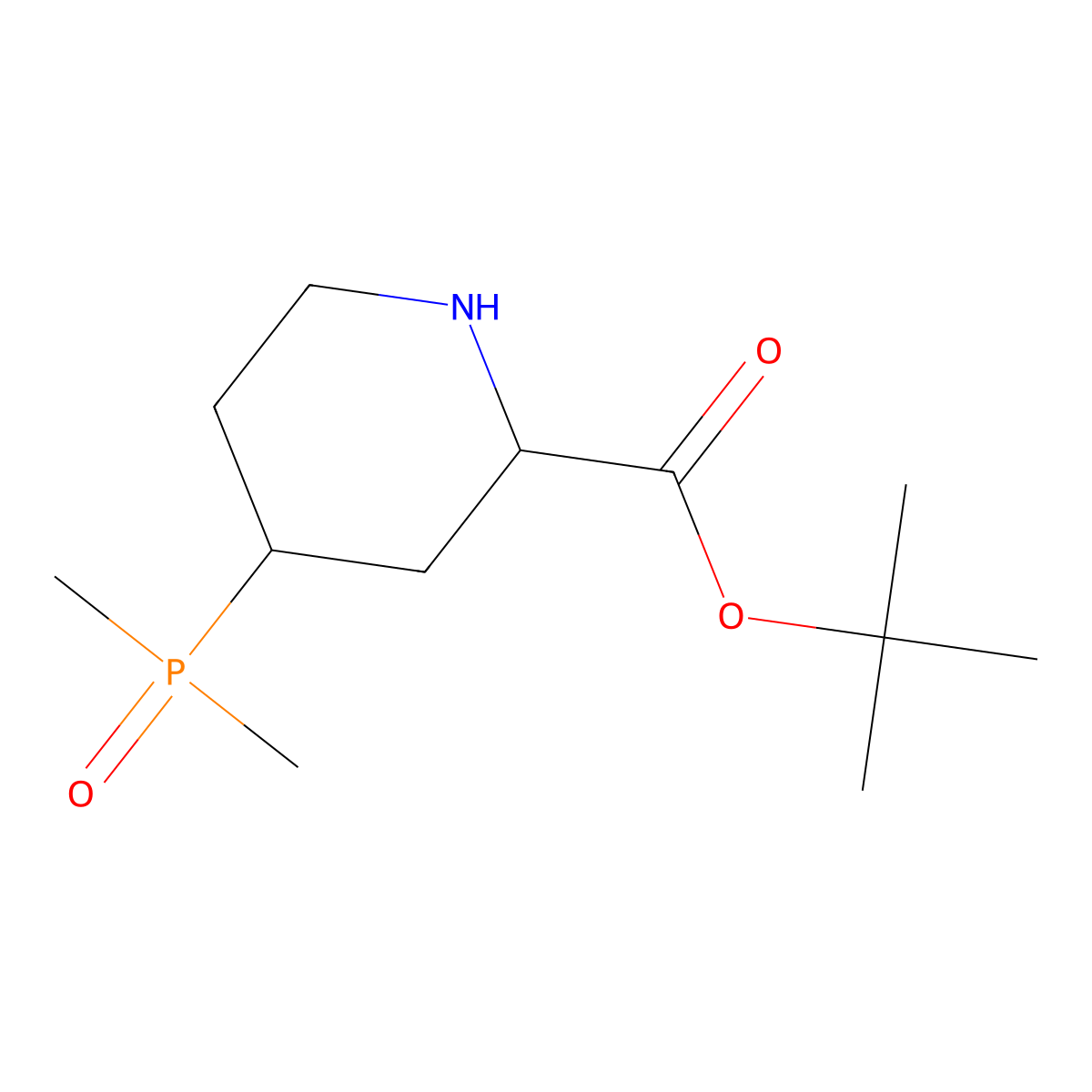 rac-tert-butyl (2R,4S)-4-(dimethylphosphoryl)piperidine-2-carboxylate molecular structure, CAS 2803415-49-6