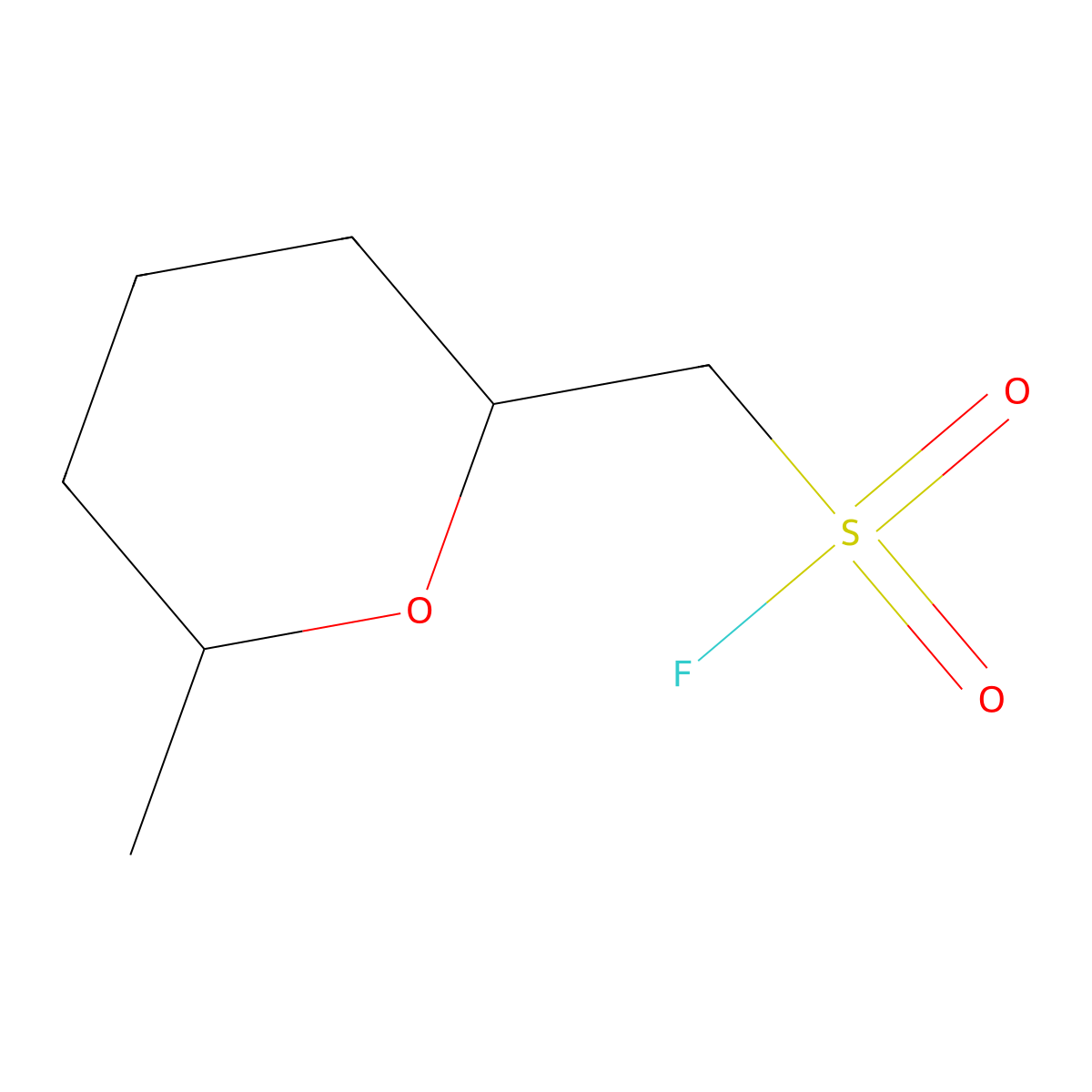 rac-[(2R,6S)-6-methyloxan-2-yl]methanesulfonyl fluoride molecular structure, CAS 2803418-72-4