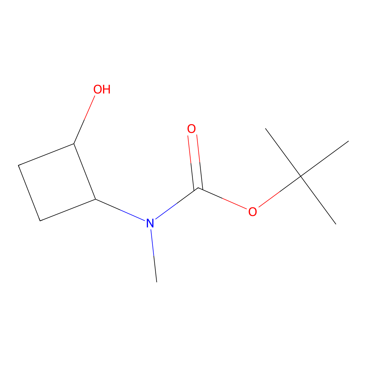 rac-tert-butyl N-[(1R,2R)-2-hydroxycyclobutyl]-N-methylcarbamate molecular structure, CAS 2803419-29-4