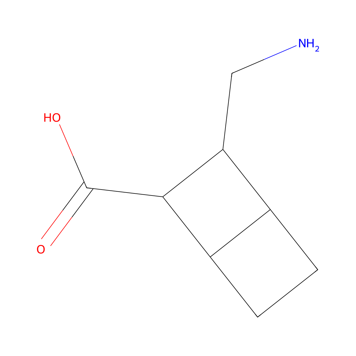 rac-(1R,2S,3R,4S)-3-(aminomethyl)bicyclo[2.2.0]hexane-2-carboxylic acid molecular structure, CAS 2803419-35-2
