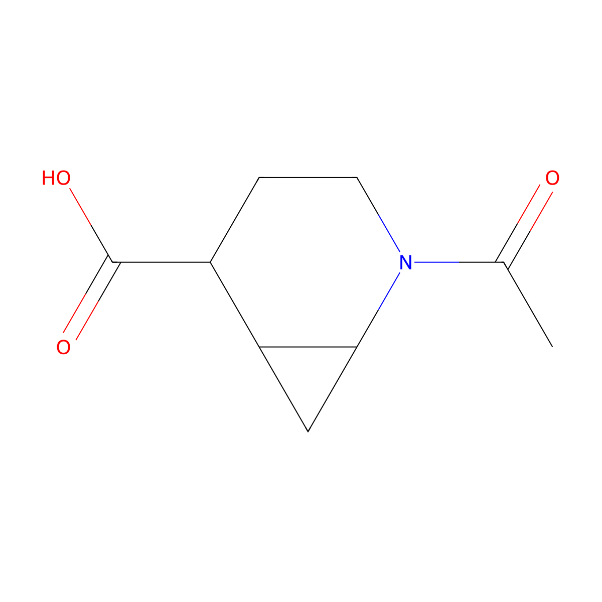 rac-(1R,5R,6R)-2-acetyl-2-azabicyclo[4.1.0]heptane-5-carboxylic acid molecular structure, CAS 2803419-38-5