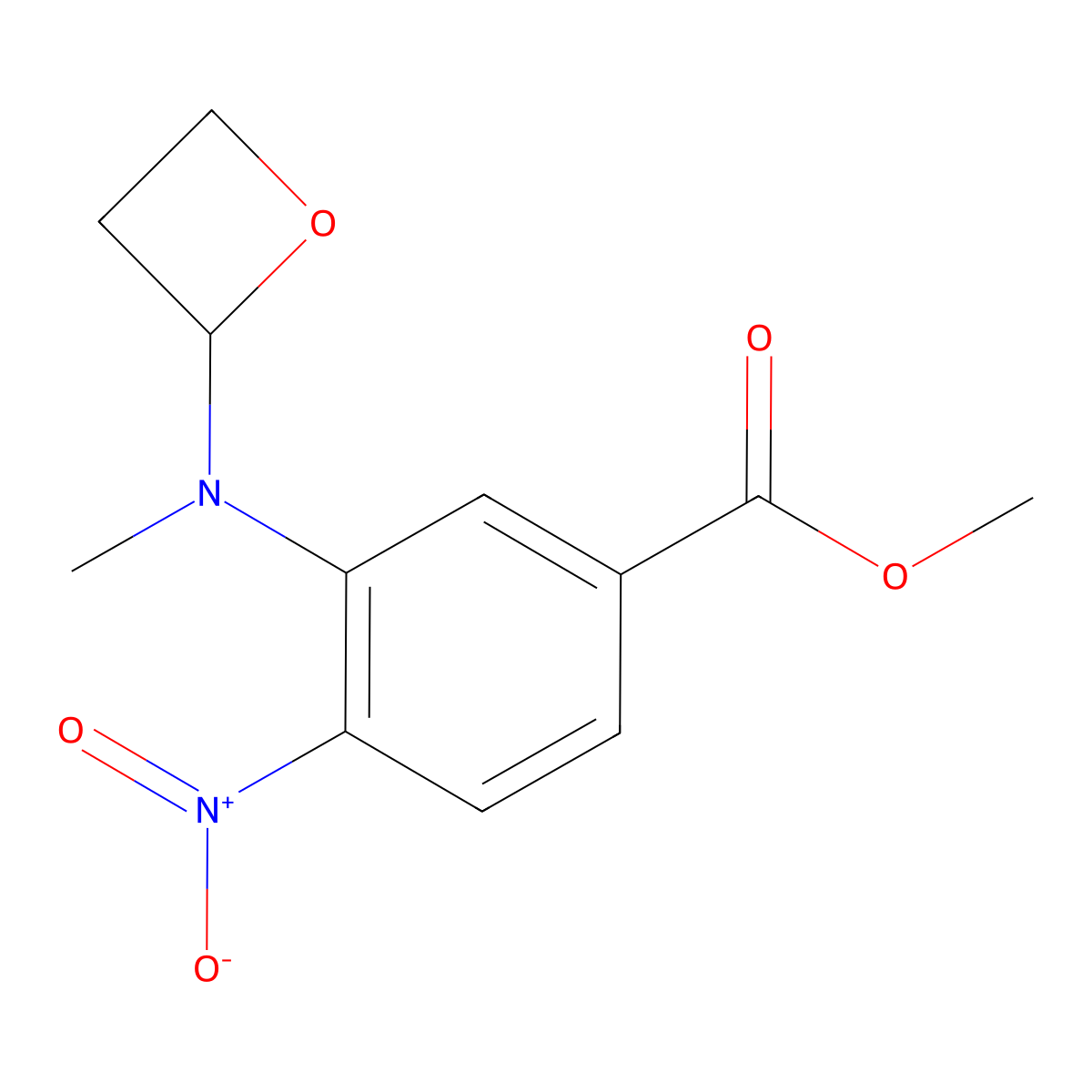 methyl 3-[methyl-[(2S)-oxetan-2-yl]amino]-4-nitrobenzoate molecular structure, CAS 2803419-53-4