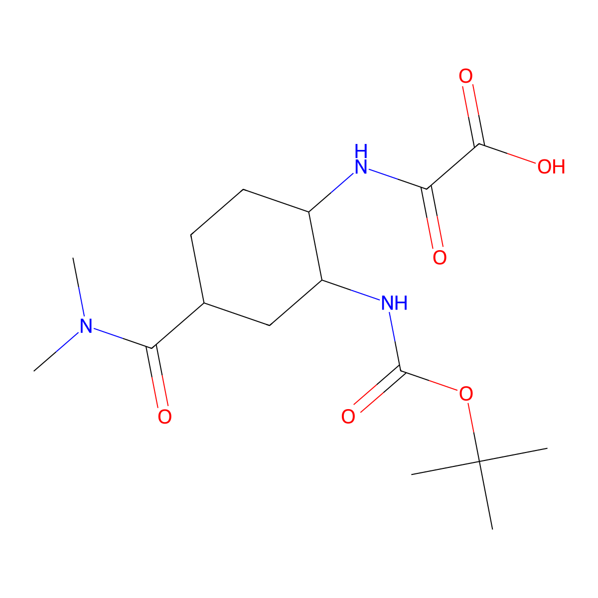 2-(((1S,2R,4S)-2-((Tert-butoxycarbonyl)amino)-4-(dimethylcarbamoyl)cyclohexyl)amino)-2-oxoacetic acid molecular structure, CAS 2803419-90-9