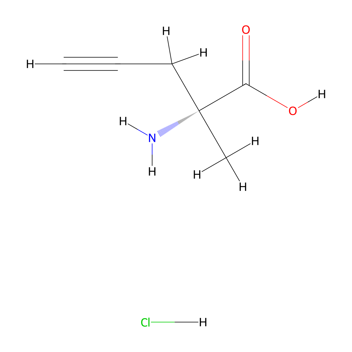 (R)-2-Amino-2-methylpent-4-ynoic acid hydrochloride molecular structure, CAS 2803419-94-3