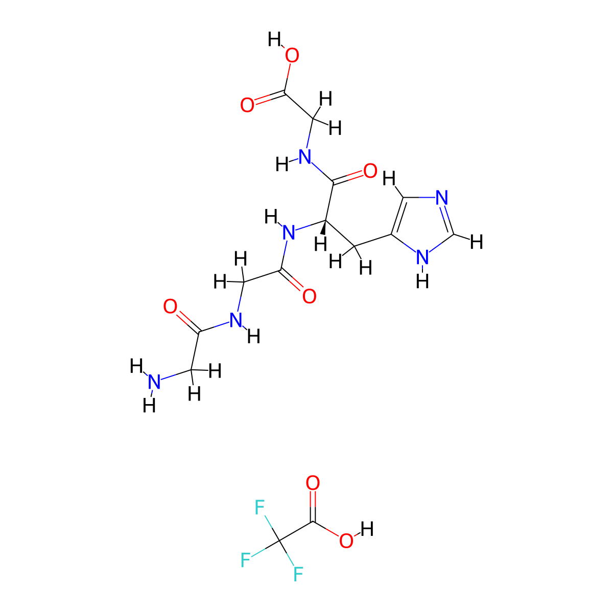 (S)-2-(2-(2-(2-Aminoacetamido)acetamido)-3-(1H-imidazol-4-yl)propanamido)acetic acid 2,2,2-trifluoroacetate molecular structure, CAS 2803420-65-5