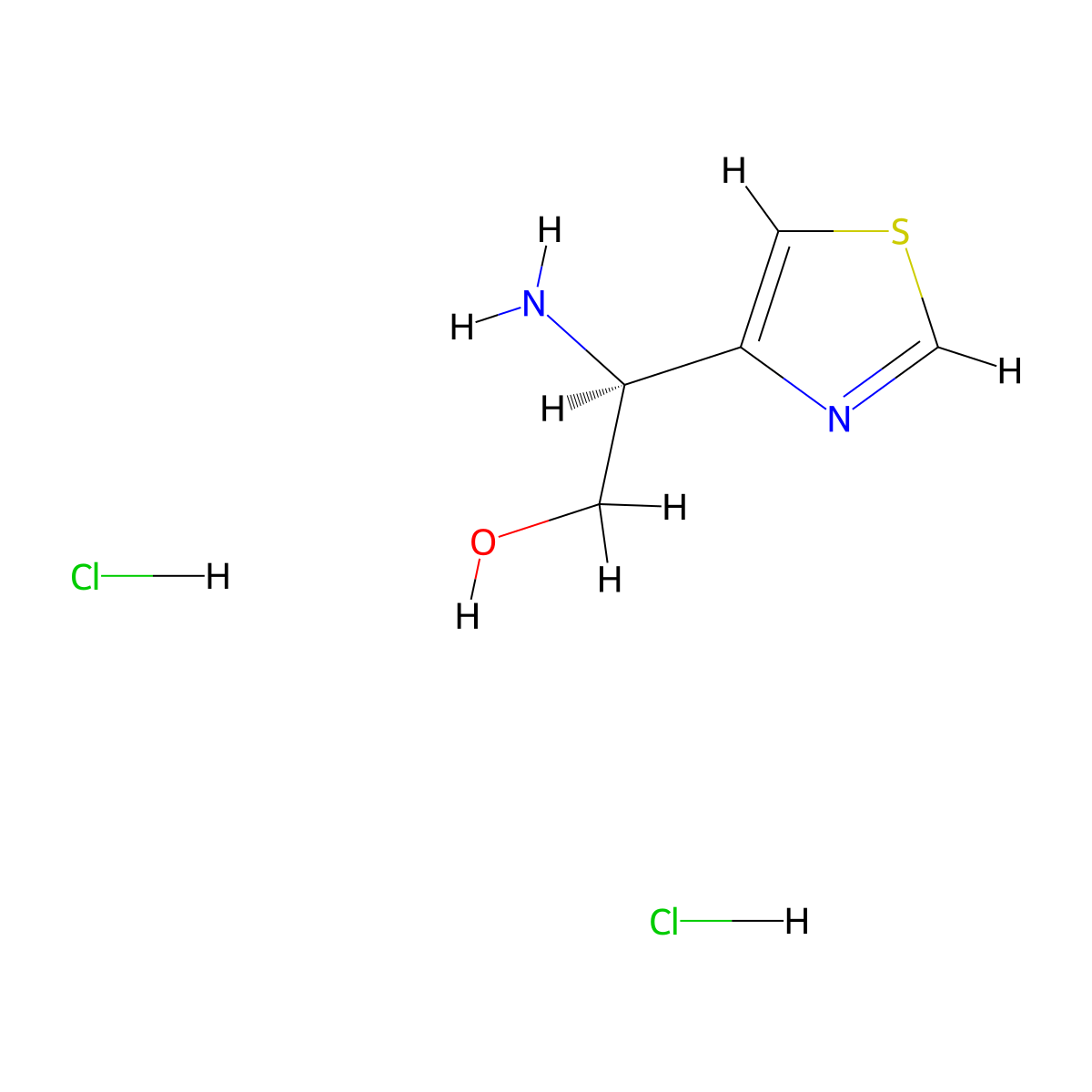(S)-2-Amino-2-(thiazol-4-yl)ethanol dihydrochloride molecular structure, CAS 2803420-78-0