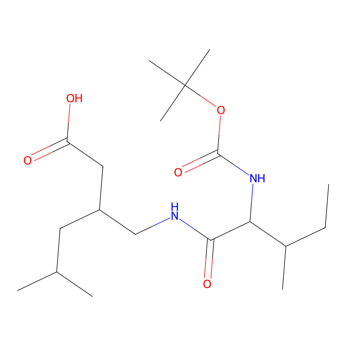 (3S)-3-[(2-{[(tert-butoxy)carbonyl]amino}-3-methylpentanamido)methyl]-5-methylhexanoic acid molecular structure, CAS 2803430-92-2