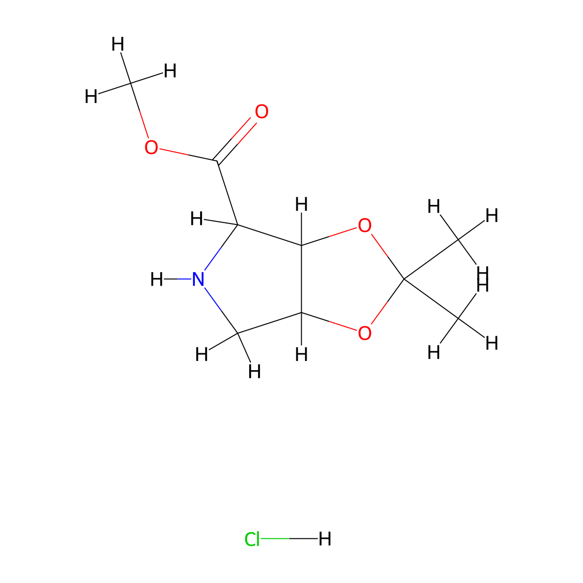 methyl 2,2-dimethyl-hexahydro-[1,3]dioxolo[4,5-c]pyrrole-4-carboxylate hydrochloride, Mixture of diastereomers molecular structure, CAS 2803445-09-0