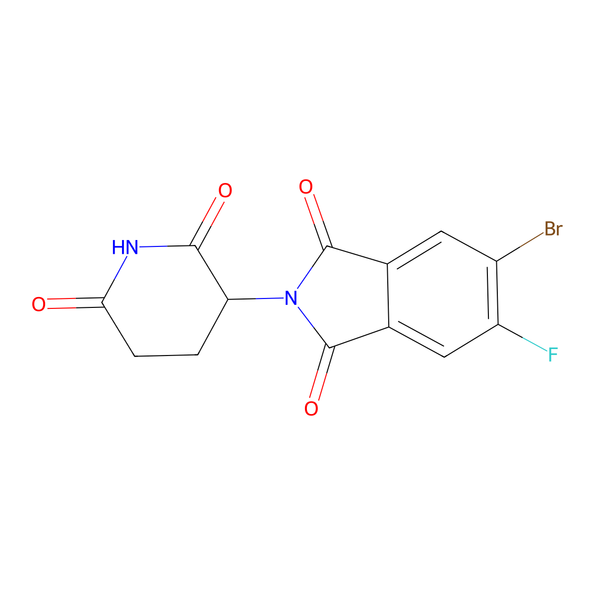 5-bromo-2-(2,6-dioxopiperidin-3-yl)-6-fluoro-2,3-dihydro-1H-isoindole-1,3-dione molecular structure, CAS 2803445-69-2