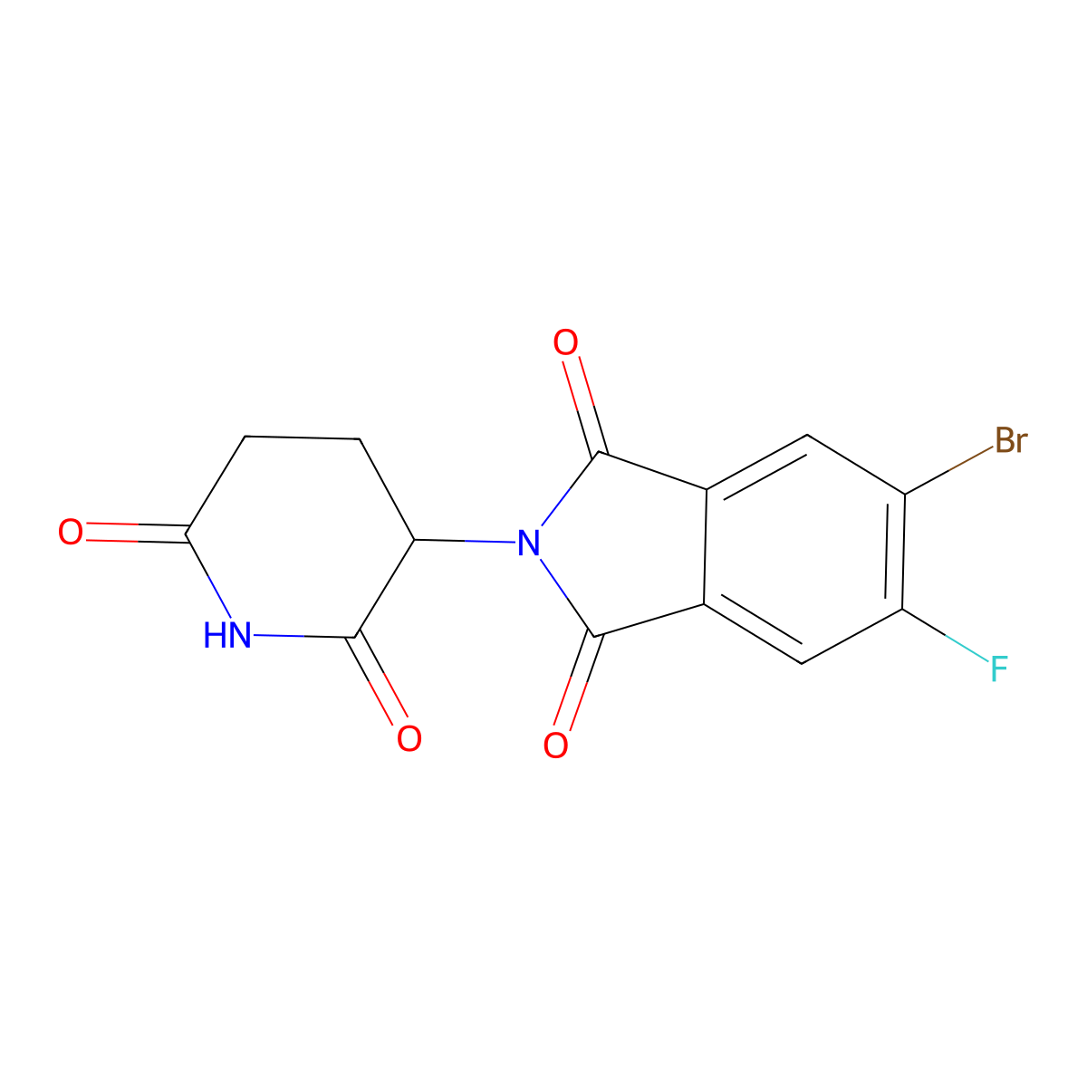 5-bromo-2-(2,6-dioxopiperidin-3-yl)-6-fluoro-2,3-dihydro-1H-isoindole-1,3-dione molecular structure, CAS 2803445-69-2
