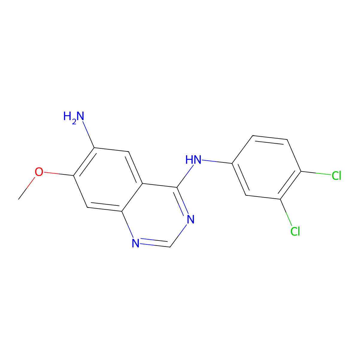 N4-(3,4-Dichlorophenyl)-7-methoxyquinazoline-4,6-diamine (Dacomitinib Impurity) molecular structure, CAS 2803451-99-0
