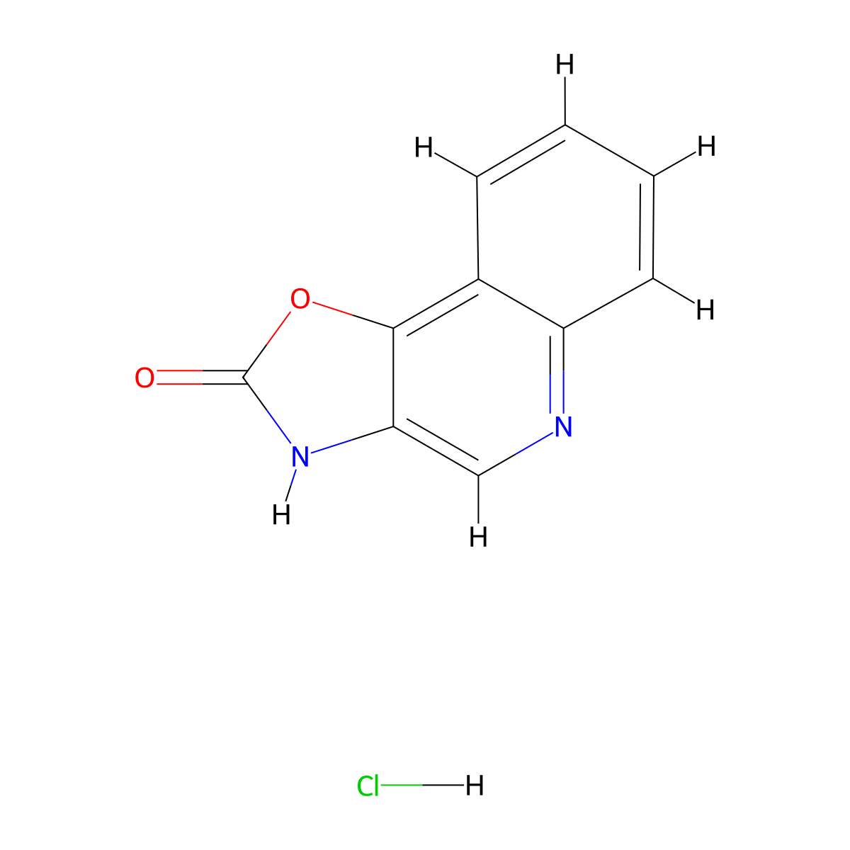 Oxazolo[4,5-C]quinolin-2(3H)-one hydrochloride molecular structure, CAS 2803456-54-2