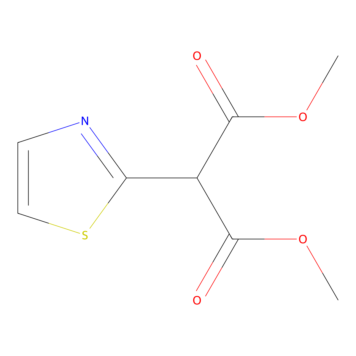 1,3-Dimethyl 2-(1,3-thiazol-2-yl)propanedioate molecular structure, CAS 2803456-73-5