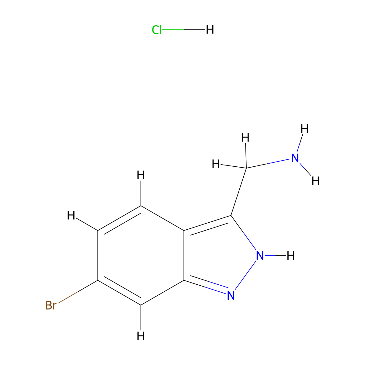 [(6-Bromo-1H-indazol-3-YL)methyl]amine hydrochloride molecular structure, CAS 2803456-74-6