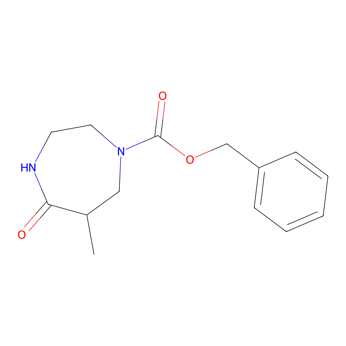 Benzyl 6-methyl-5-oxo-1,4-diazepane-1-carboxylate molecular structure, CAS 2803456-81-5