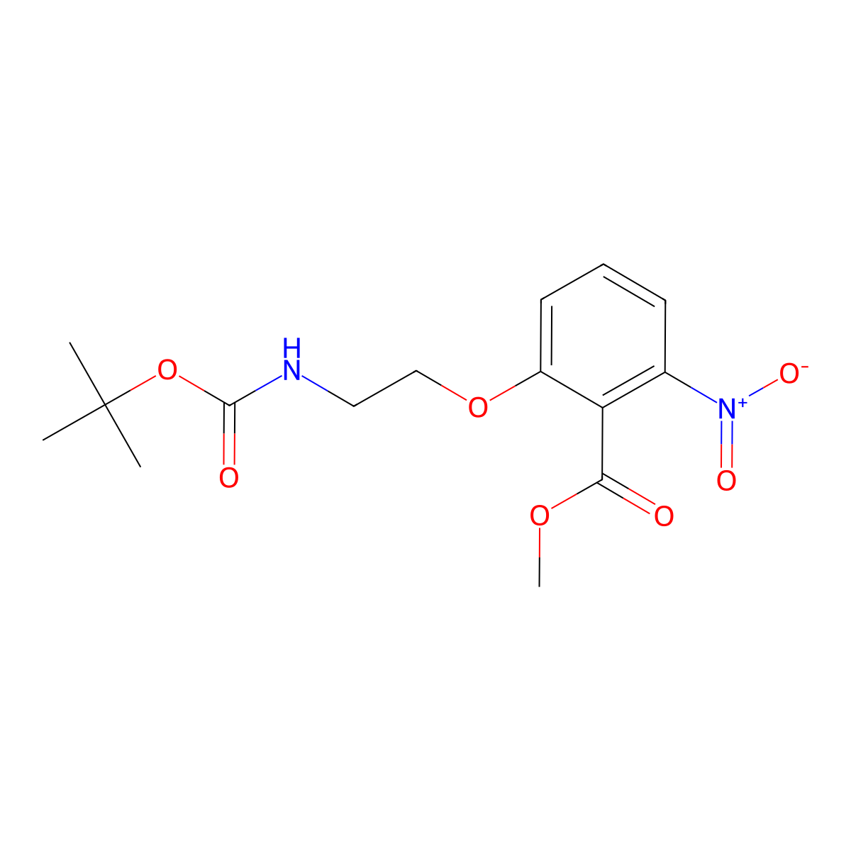 2-(2-tert-Butoxycarbonylamino-ethoxy)-6-nitro-benzoic acid methyl ester molecular structure, CAS 2803456-95-1