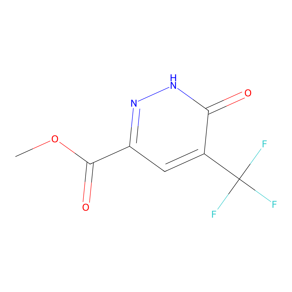 methyl 6-oxo-5-(trifluoromethyl)-1H-pyridazine-3-carboxylate molecular structure, CAS 2803460-56-0