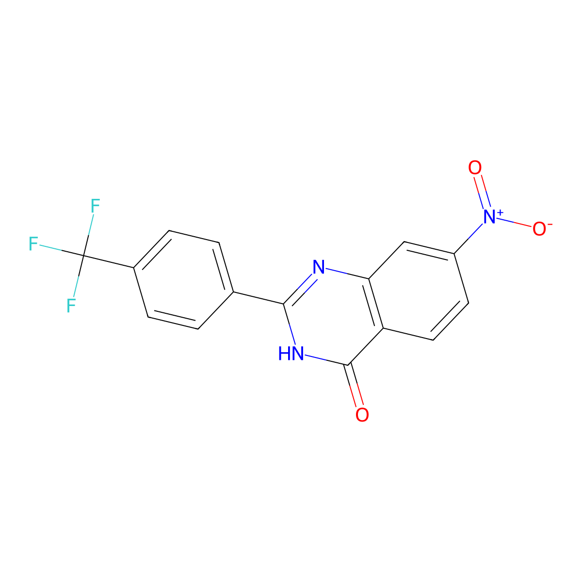 7-nitro-2-[4-(trifluoromethyl)phenyl]-3H-quinazolin-4-one molecular structure, CAS 2803460-73-1