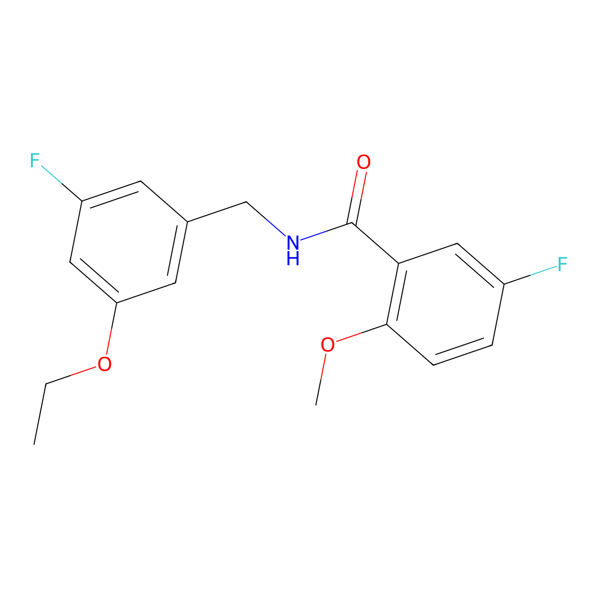 N-[(3-ethoxy-5-fluorophenyl)methyl]-5-fluoro-2-methoxybenzamide molecular structure, CAS 2803460-83-3
