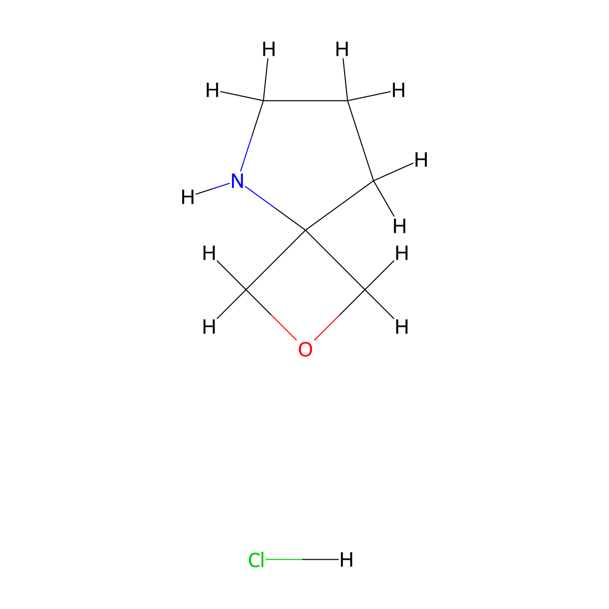2-Oxa-5-azaspiro[3.4]octane hydrochloride molecular structure, CAS 2803460-92-4