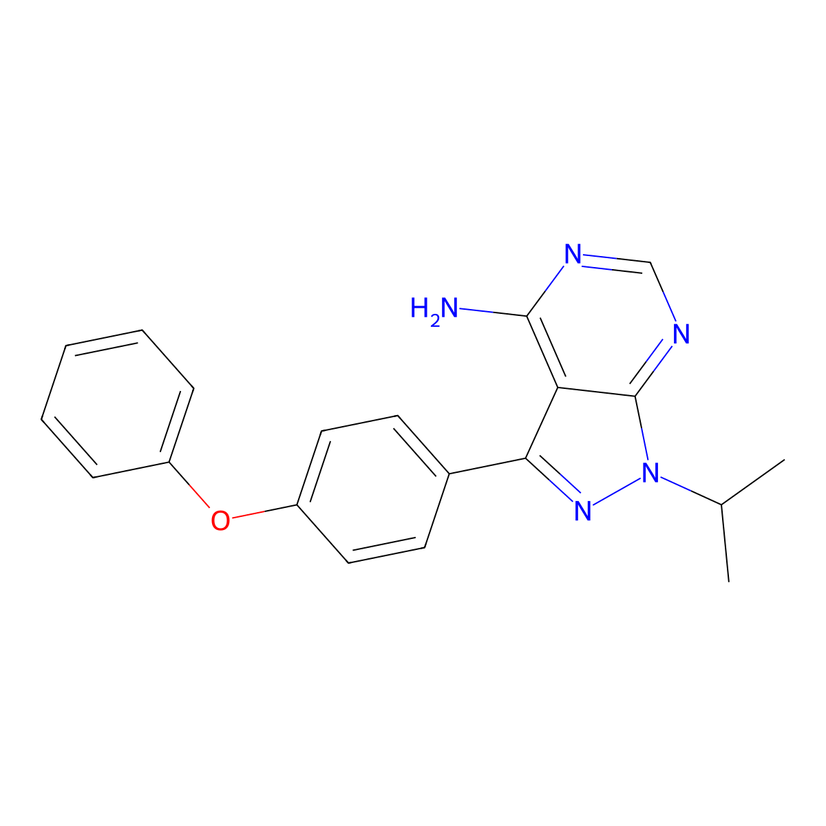 1-Isopropyl-3-(4-phenoxyphenyl)-1H-pyrazolo[3,4-D]pyrimidin-4-amine molecular structure, CAS 2803461-05-2