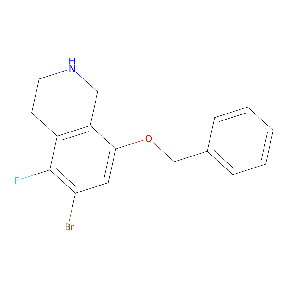 6-Bromo-5-fluoro-8-phenylmethoxy-1,2,3,4-tetrahydroisoquinoline molecular structure, CAS 2803461-20-1