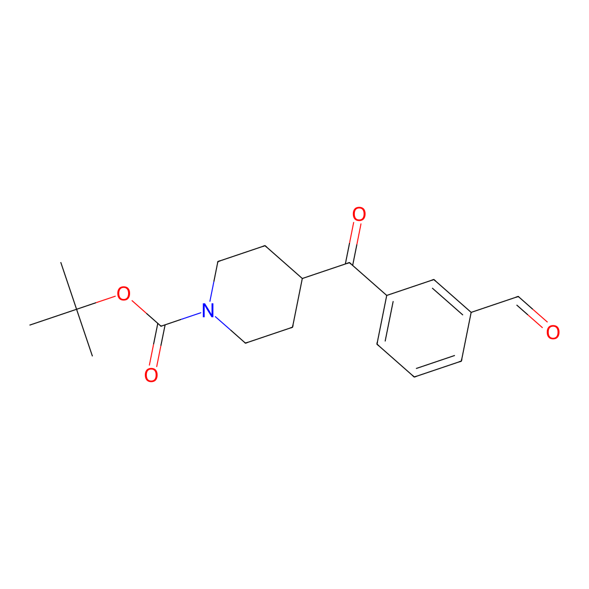 tert-Butyl 4-[(3-formylphenyl)carbonyl]piperidine-1-carboxylate molecular structure, CAS 2803461-40-5