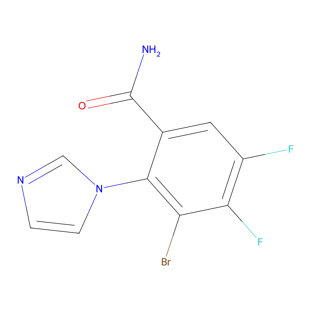 3-Bromo-4,5-difluoro-2-(imidazol-1-yl)benzamide molecular structure, CAS 2803461-61-0