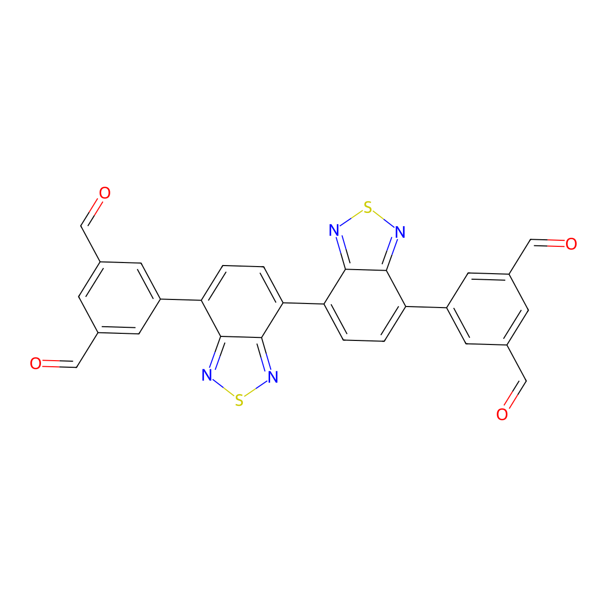 5,5'-([4,4'-Bibenzo[c][1,2,5]thiadiazole]-7,7'-diyl)diisophthalaldehyde molecular structure, CAS 2803461-98-3