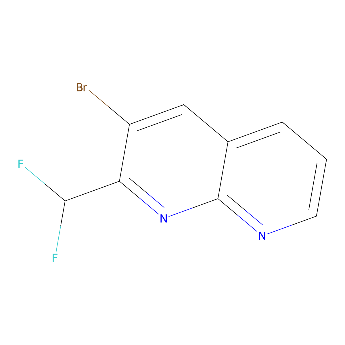 3-Bromo-2-(difluoromethyl)-1,8-naphthyridine molecular structure, CAS 2803462-11-3