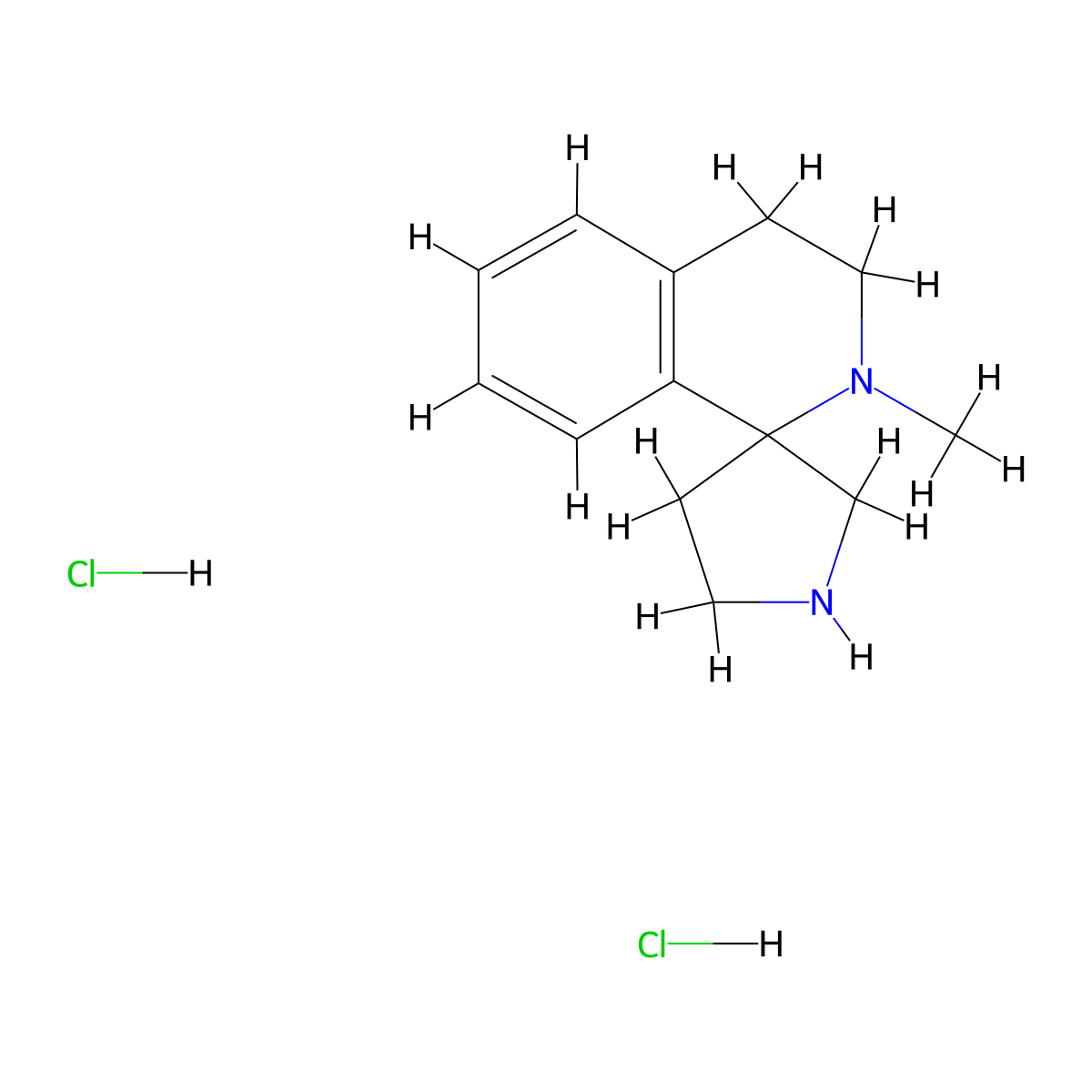 2-Methylspiro[3,4-dihydroisoquinoline-1,3'-pyrrolidine];dihydrochloride molecular structure, CAS 2803464-78-8