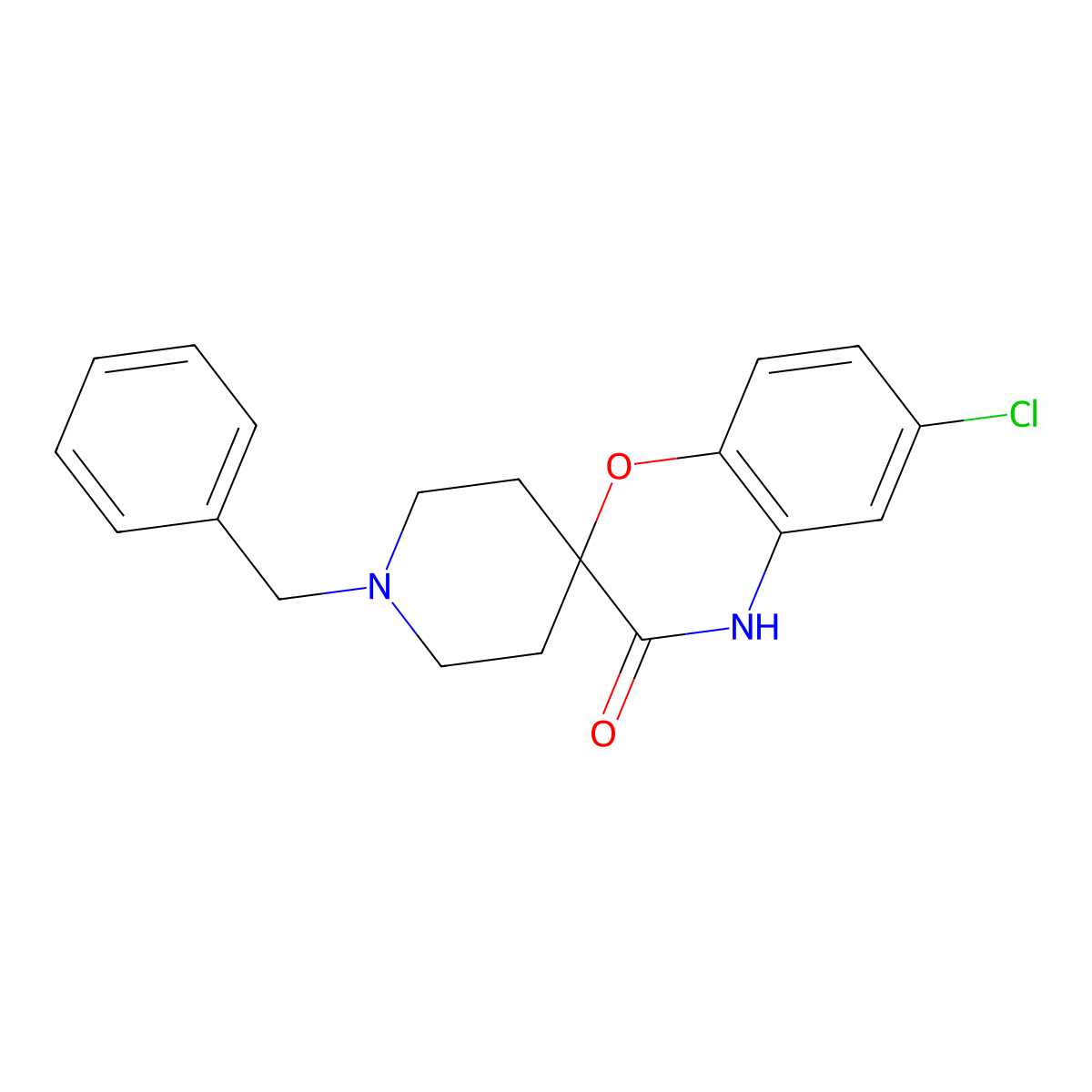 1'-benzyl-6-chlorospiro[4H-1,4-benzoxazine-2,4'-piperidine]-3-one molecular structure, CAS 2803467-33-4