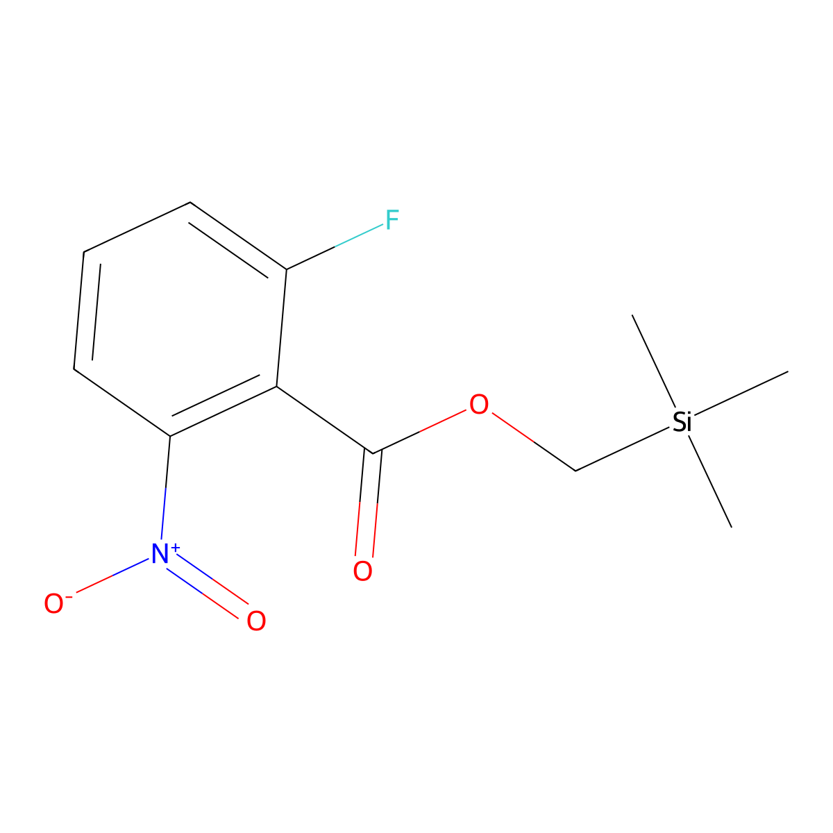 (Trimethylsilyl)methyl 2-fluoro-6-nitrobenzoate molecular structure, CAS 2803467-37-8