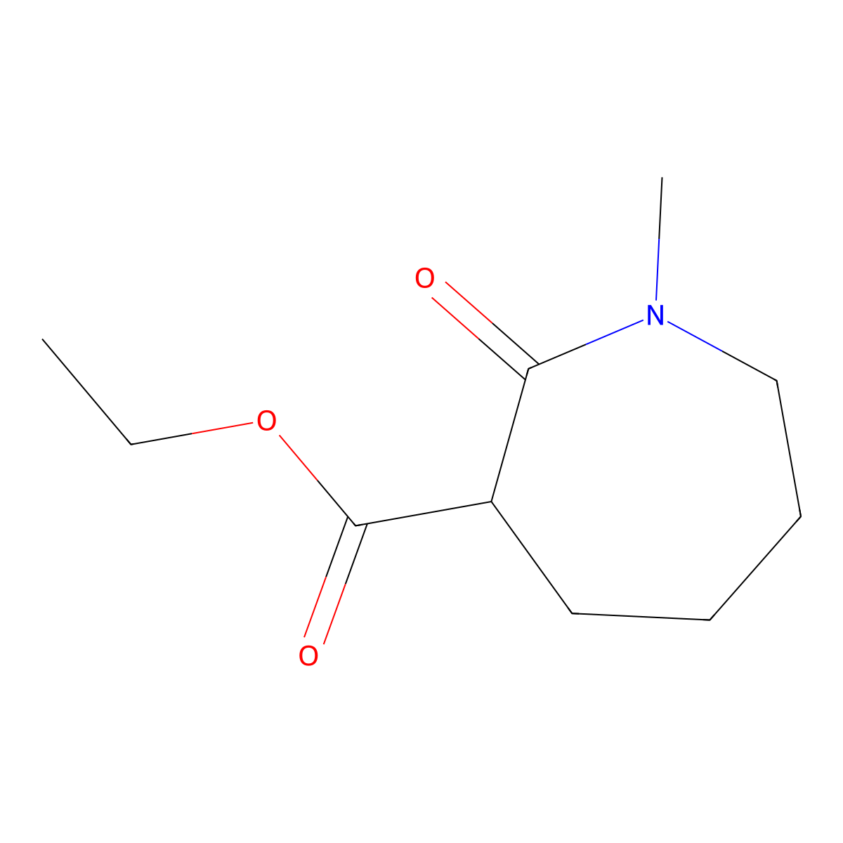 Ethyl 1-methyl-2-oxoazepane-3-carboxylate molecular structure, CAS 2803476-75-5