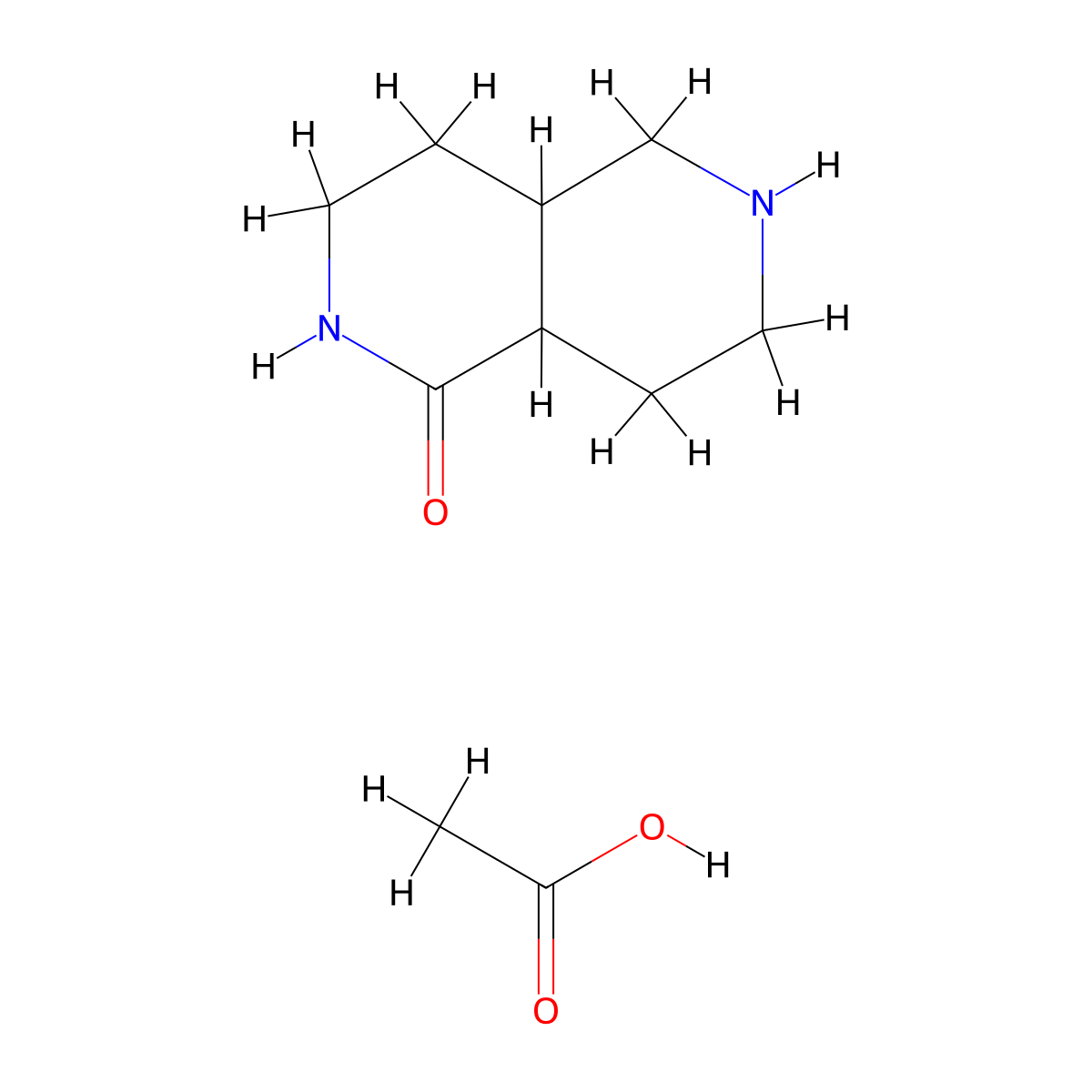 Octahydro-2,6-naphthyridin-1(2H)-one acetate molecular structure, CAS 2803476-83-5