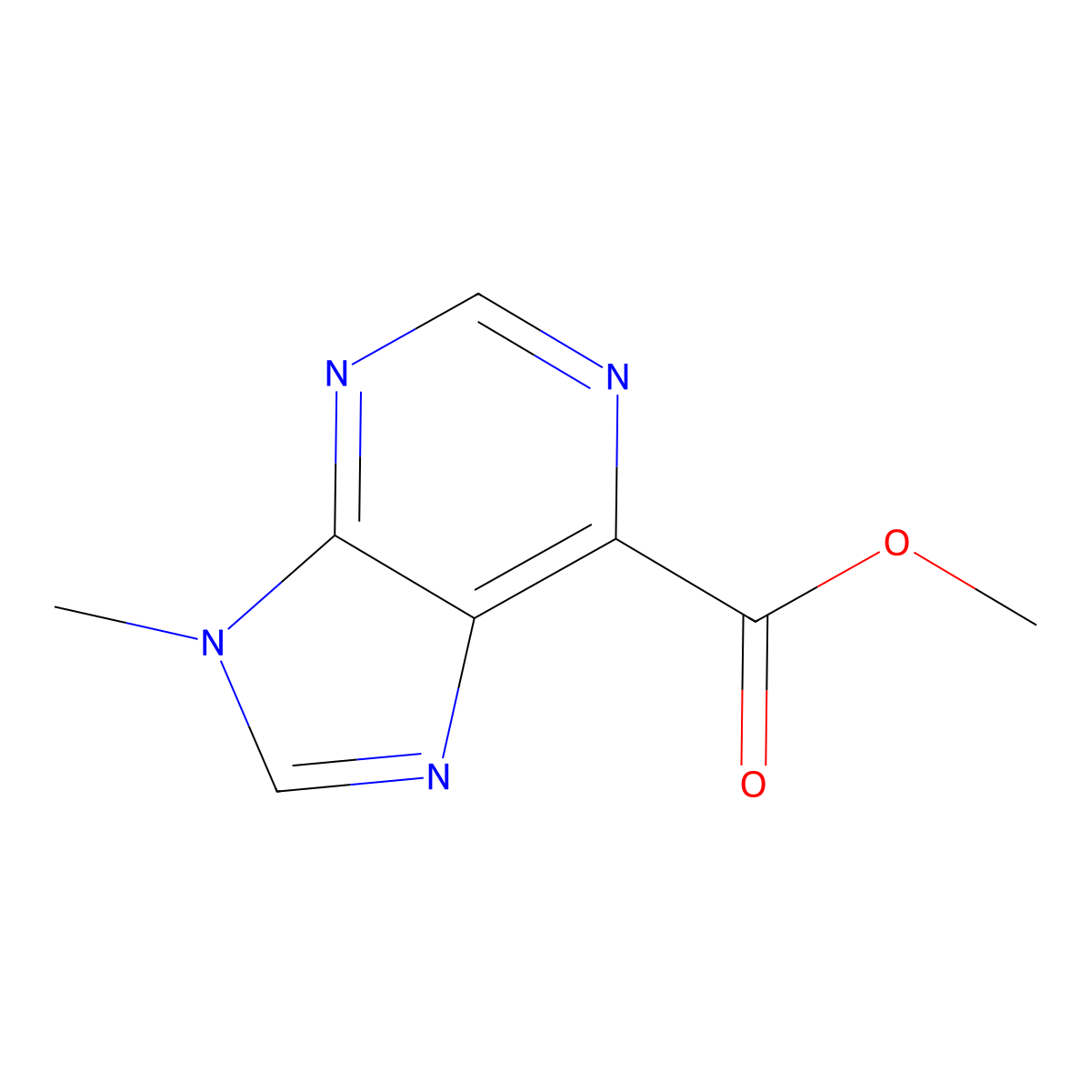 Methyl 9-methyl-9H-purine-6-carboxylate molecular structure, CAS 2803476-85-7