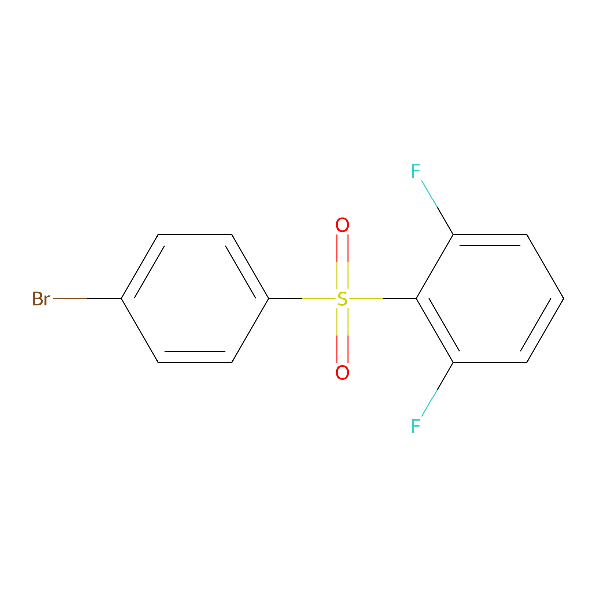 2-((4-Bromophenyl)sulfonyl)-1,3-difluorobenzene molecular structure, CAS 2803476-95-9