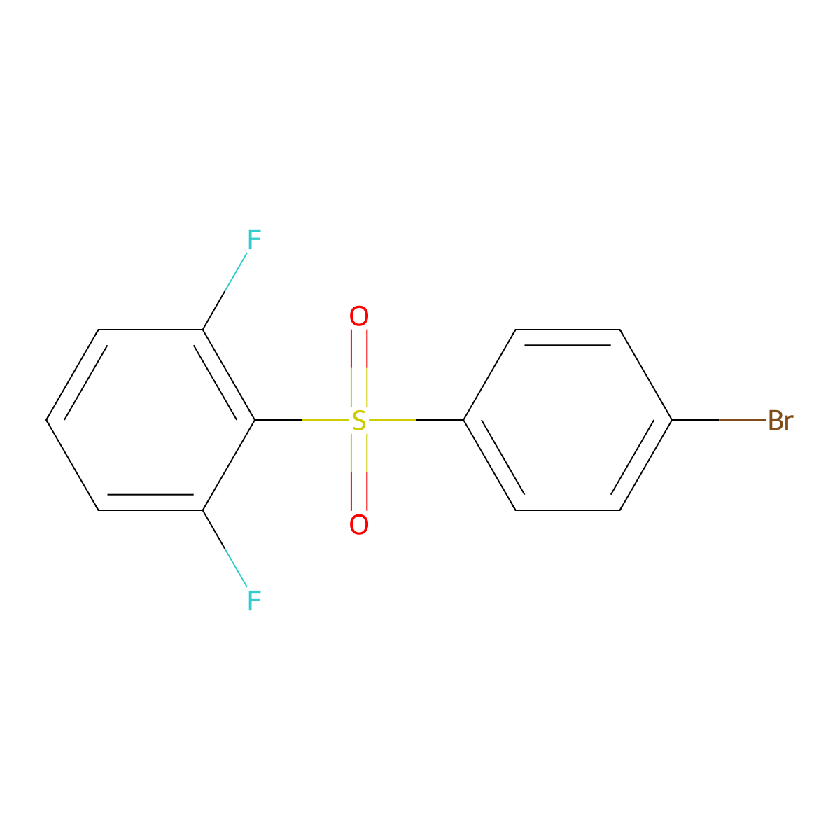 2-((4-Bromophenyl)sulfonyl)-1,3-difluorobenzene molecular structure, CAS 2803476-95-9