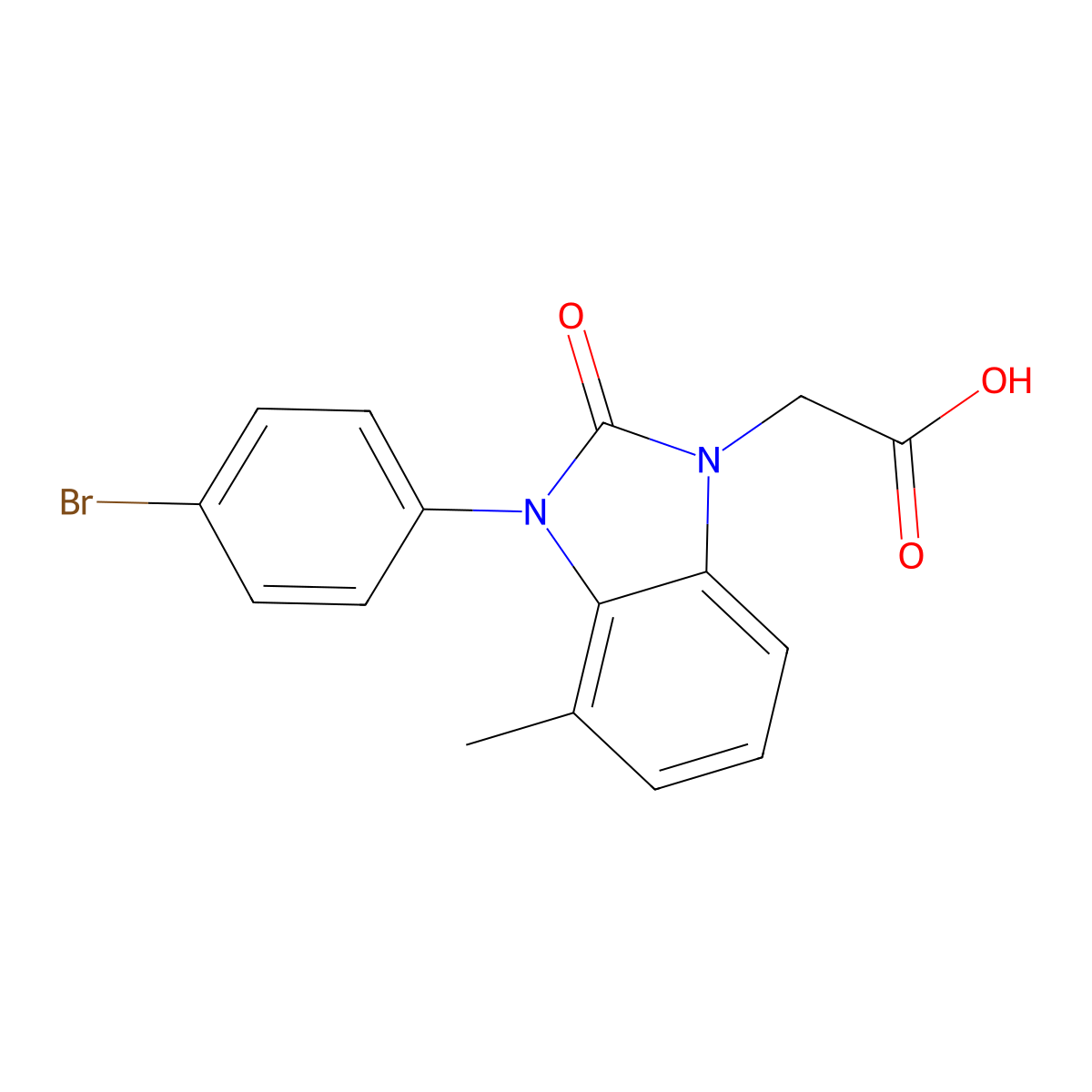 2-(3-(4-Bromophenyl)-4-methyl-2-oxo-2,3-dihydro-1H-benzo[d]imidazol-1-yl)acetic acid molecular structure, CAS 2803476-99-3