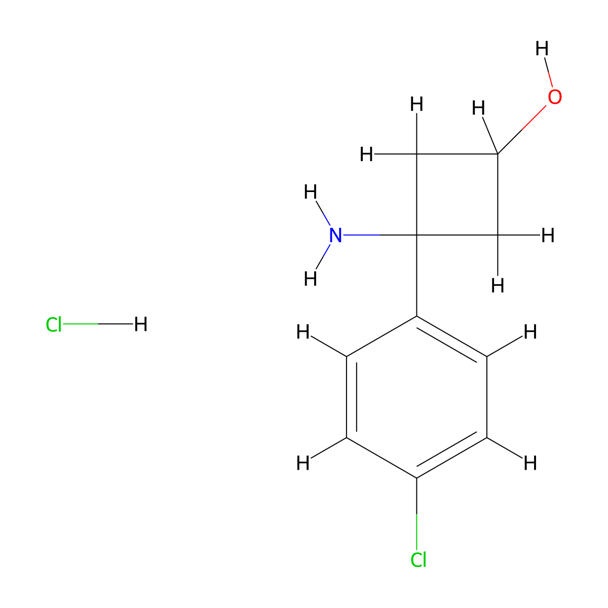 3-Amino-3-(4-chlorophenyl)cyclobutan-1-OL hydrochloride molecular structure, CAS 2803477-02-1