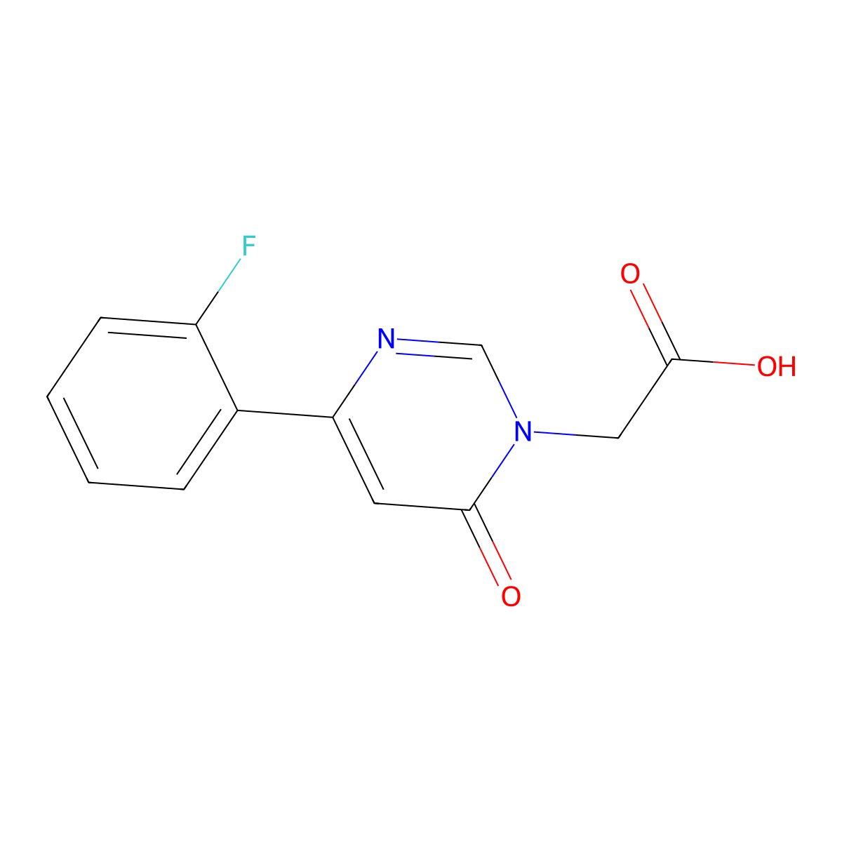 2-[4-(2-Fluorophenyl)-6-oxo-1,6-dihydropyrimidin-1-yl]acetic acid molecular structure, CAS 2803477-06-5