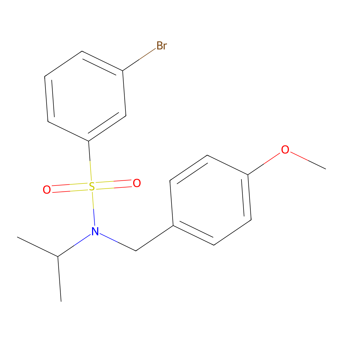 3-Bromo-N-isopropyl-N-(4-methoxybenzyl)benzenesulfonamide molecular structure, CAS 2803477-14-5