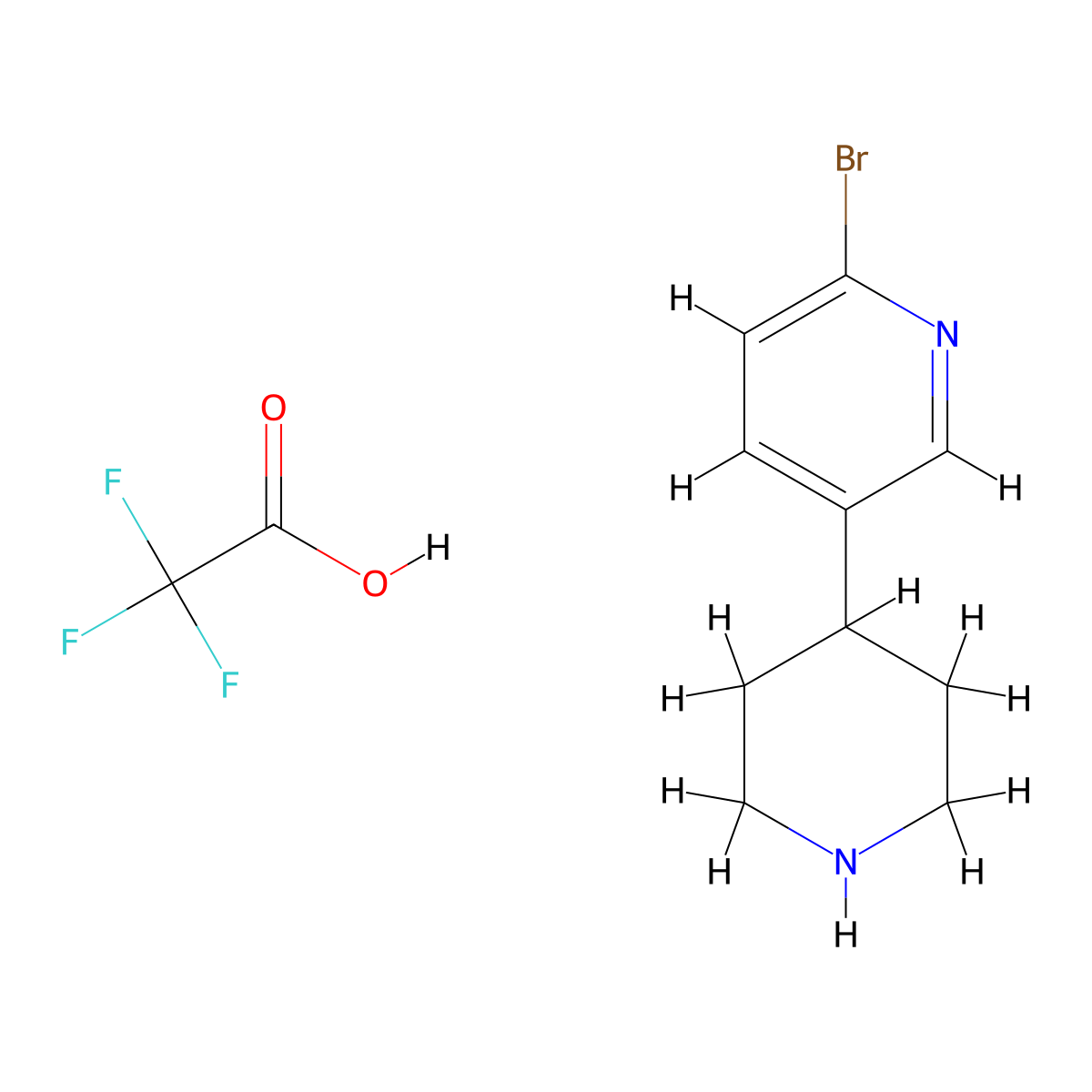 2-Bromo-5-(piperidin-4-yl)pyridine 2,2,2-trifluoroacetate molecular structure, CAS 2803477-17-8