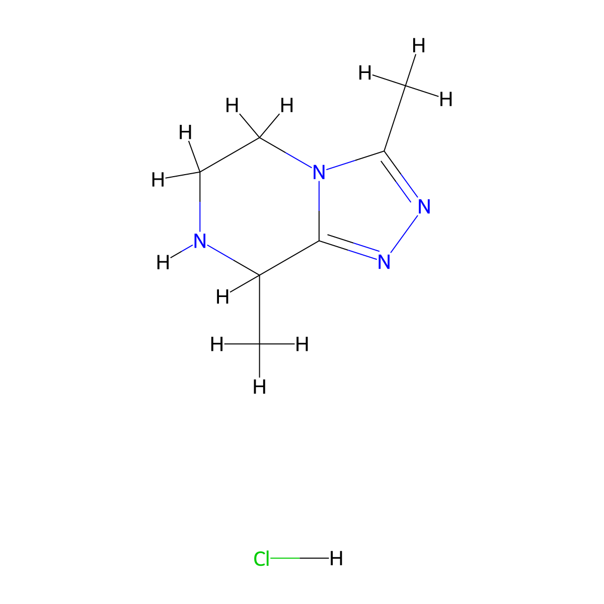 3,8-Dimethyl-5,6,7,8-tetrahydro-[1,2,4]triazolo[4,3-a]pyrazine hydrochloride molecular structure, CAS 2803477-20-3