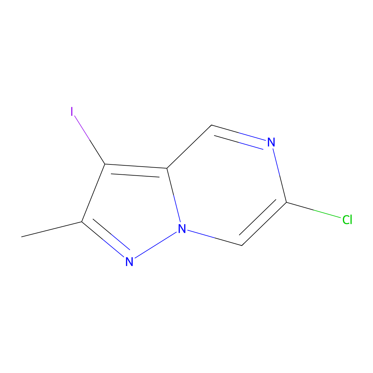 6-Chloro-3-iodo-2-methylpyrazolo[1,5-a]pyrazine molecular structure, CAS 2803477-27-0