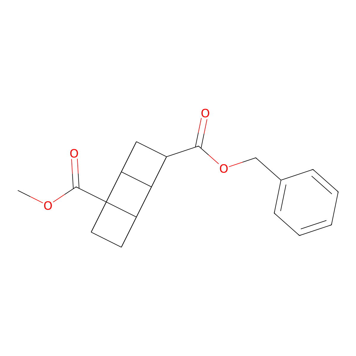 1-Benzyl 4-methyl cubane-1,4-dicarboxylate molecular structure, CAS 2803477-30-5