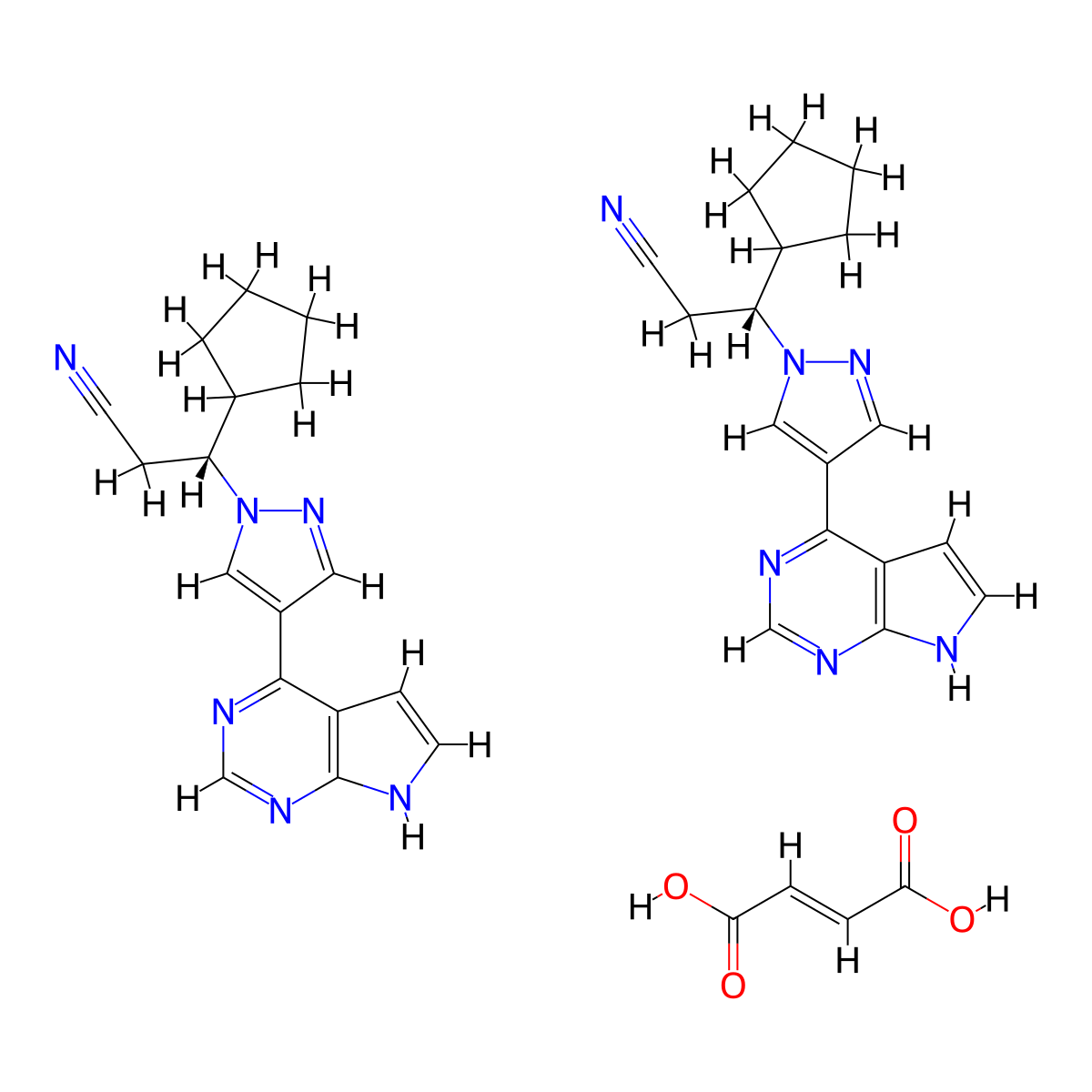 Ruxolitinib hemifumarate molecular structure, CAS 2803478-47-7