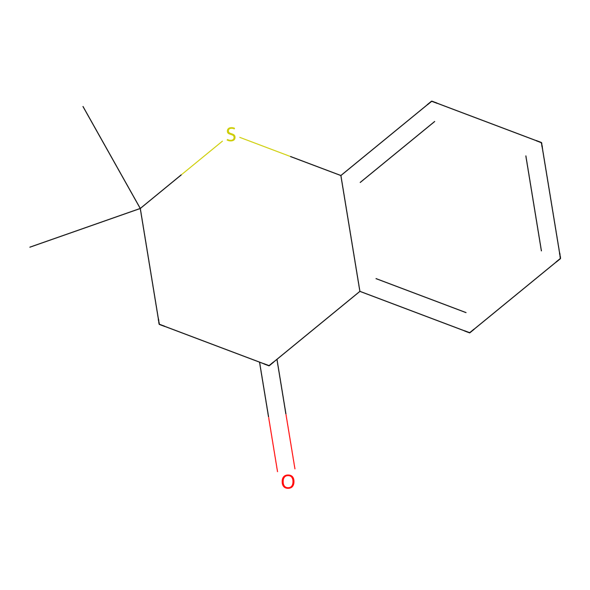 2,2-dimethyl-3,4-dihydro-2H-1-benzothiopyran-4-one molecular structure, CAS 28035-02-1