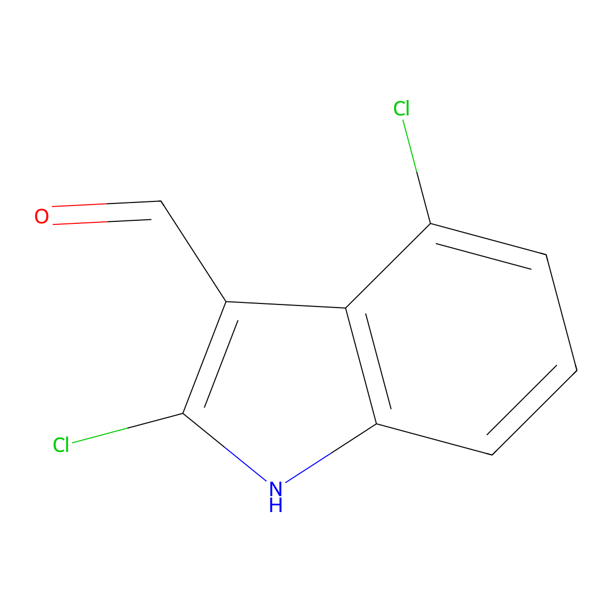 2,4-Dichloro-1H-indole-3-carbaldehyde molecular structure, CAS 28035-67-8