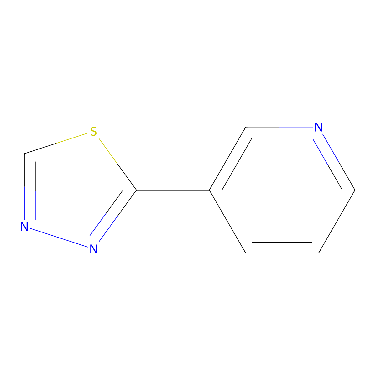 3-(1,3,4-Thiadiazol-2-yl)pyridine molecular structure, CAS 28036-90-0